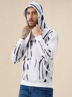 Men's Camouflage Print Full Sleeves Textured Hooded Sweatshirt