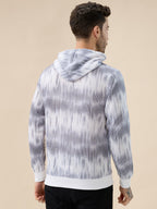 Men's Camouflage Print Full Sleeves Textured Hooded Sweatshirt