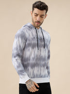 Men's Camouflage Print Full Sleeves Textured Hooded Sweatshirt