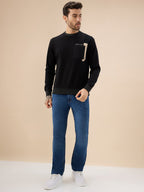Men's Solid Round Neck Full Sleeve Sweatshirt with Chest Pocket