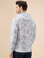 Mens Printed Full Sleeves Hooded Sweatshirt with Kangaroo Pocket