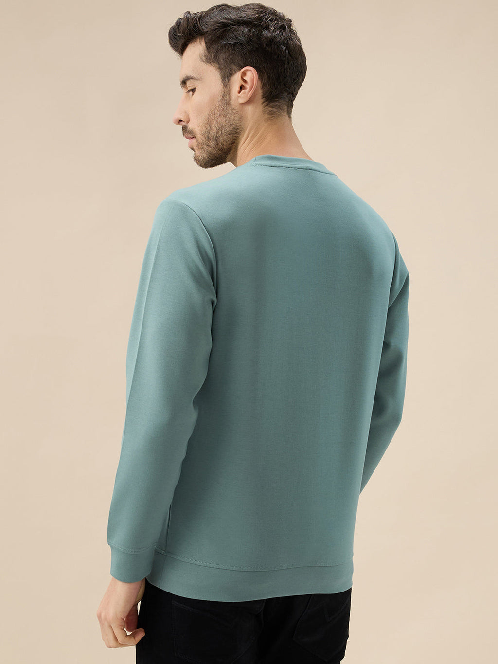 Men's Chest Typography Print Round Neck Full Sleeves Lightweight Sweatshirt