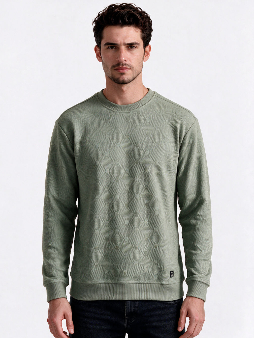 Men's Blended Round Neck Regular Fit Sweatshirt