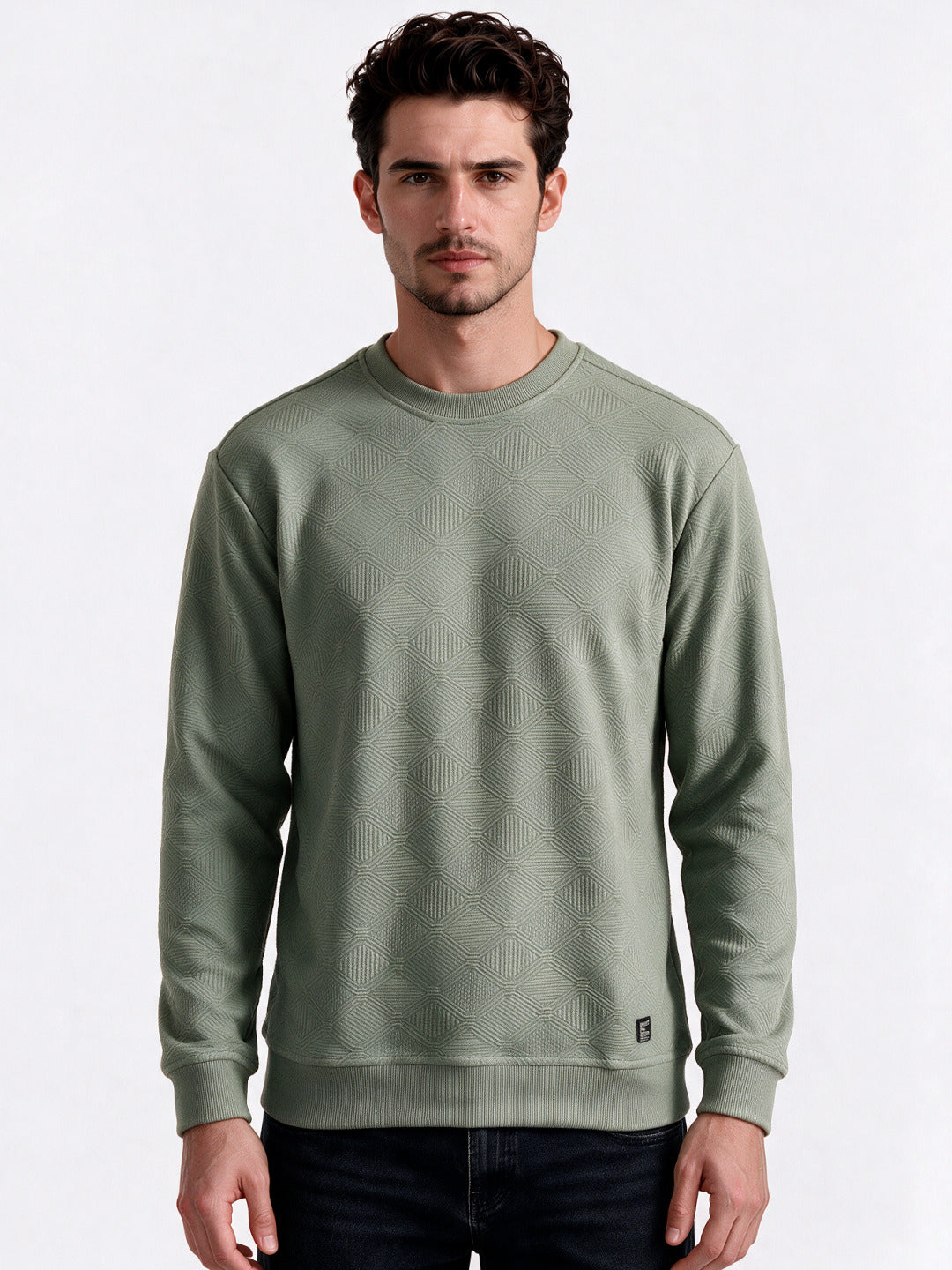 Men's Blended Round Neck Regular Fit Sweatshirt