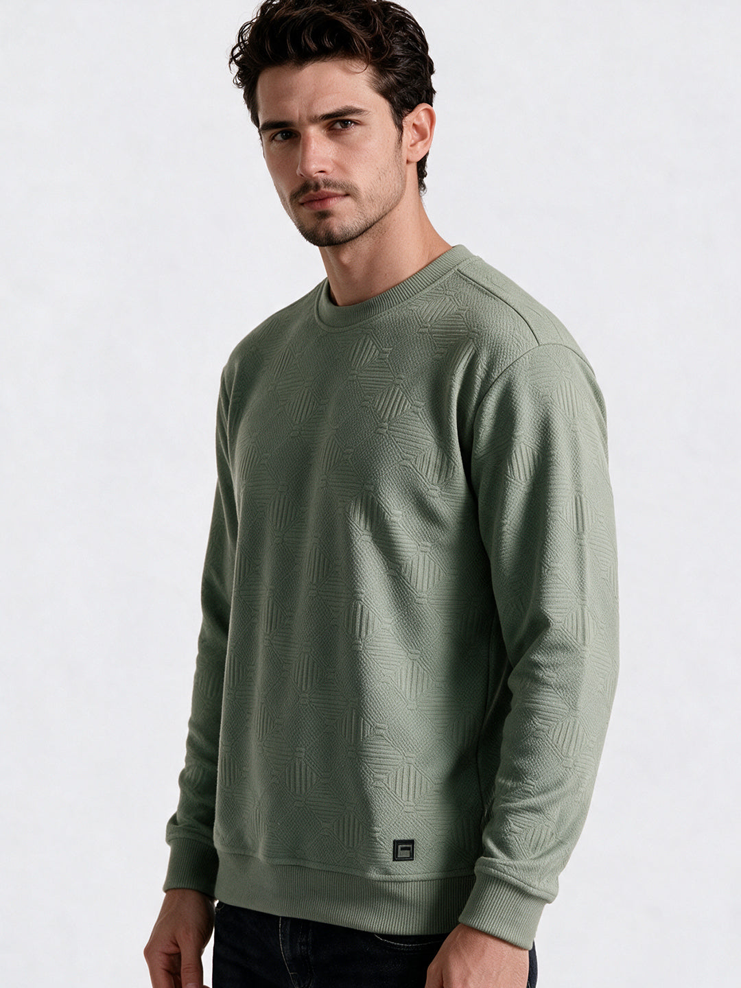 Men's Blended Round Neck Regular Fit Sweatshirt