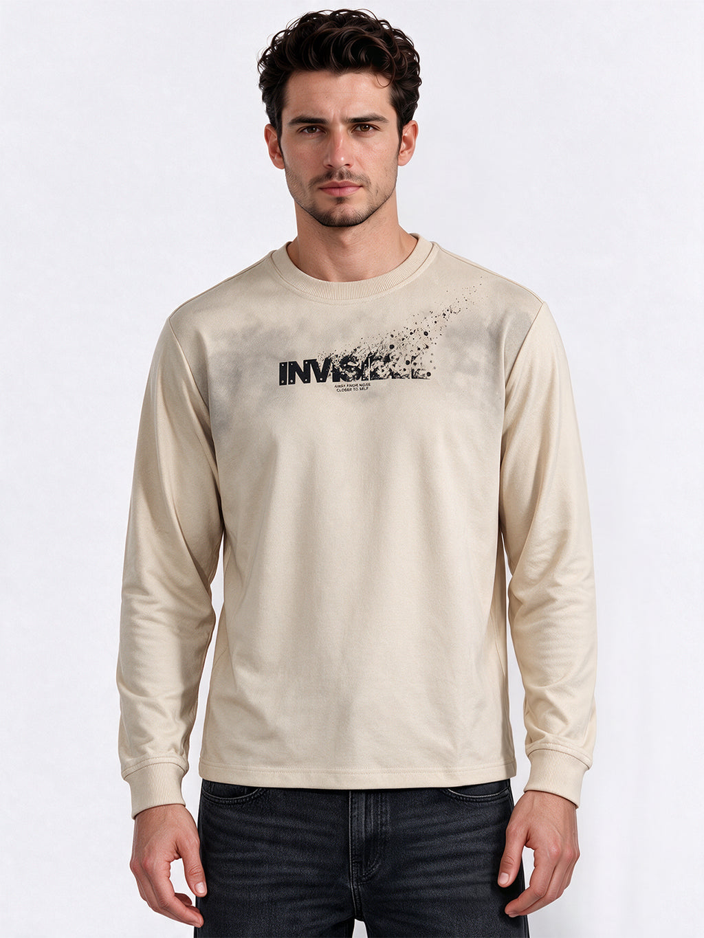 Solid Regular Fit Round Neck Long Sleeve Sweatshirt