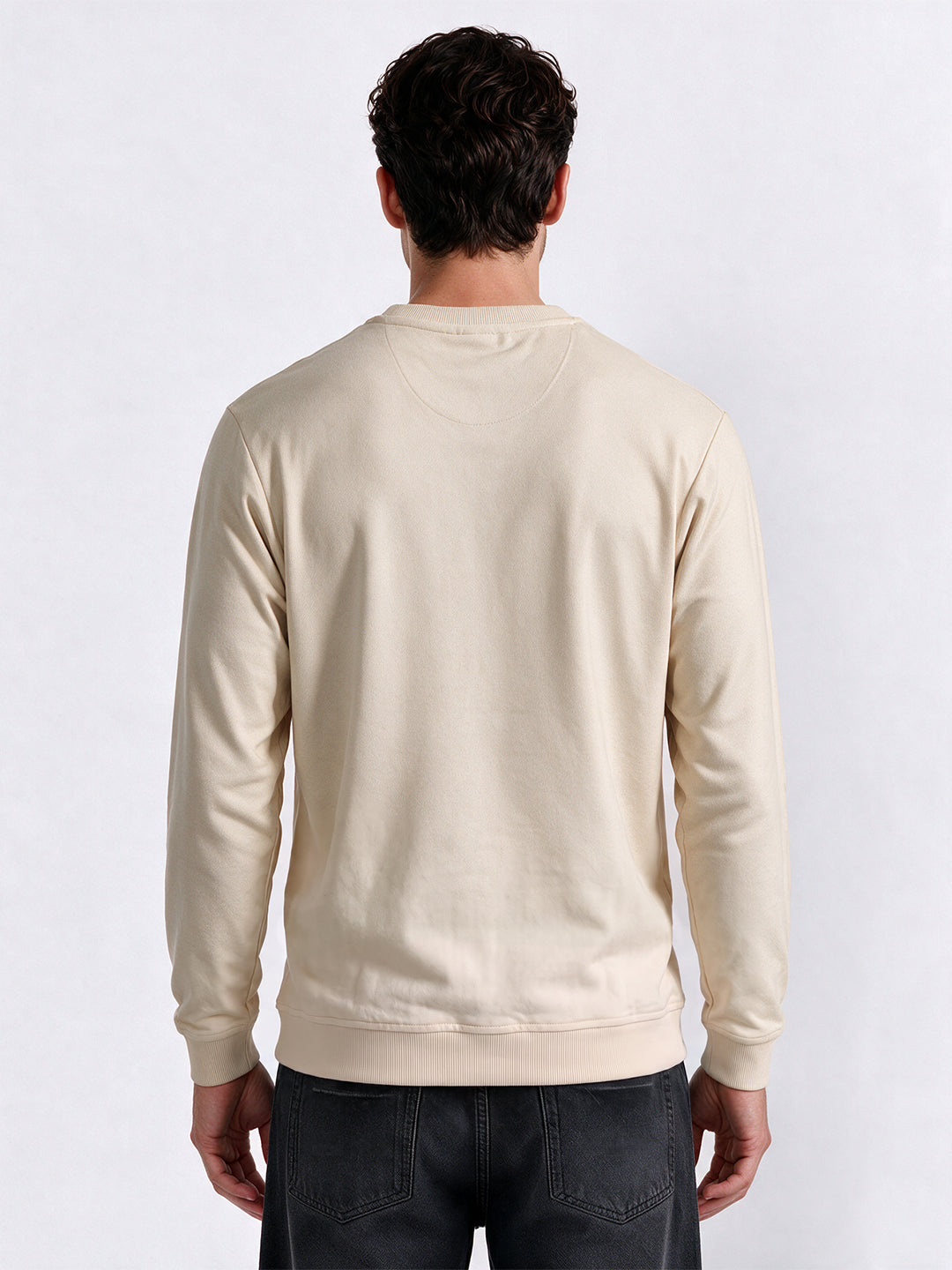 Solid Regular Fit Round Neck Long Sleeve Sweatshirt