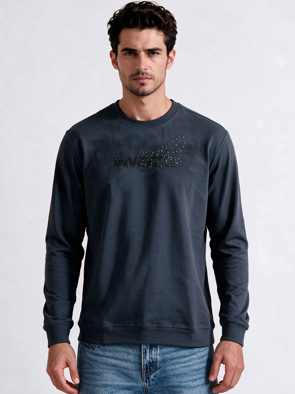 Men's Blended Round Neck Regular Fit Sweatshirt