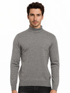 Mens Solid High Neck Sweater