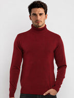 Mens Solid High Neck Sweater