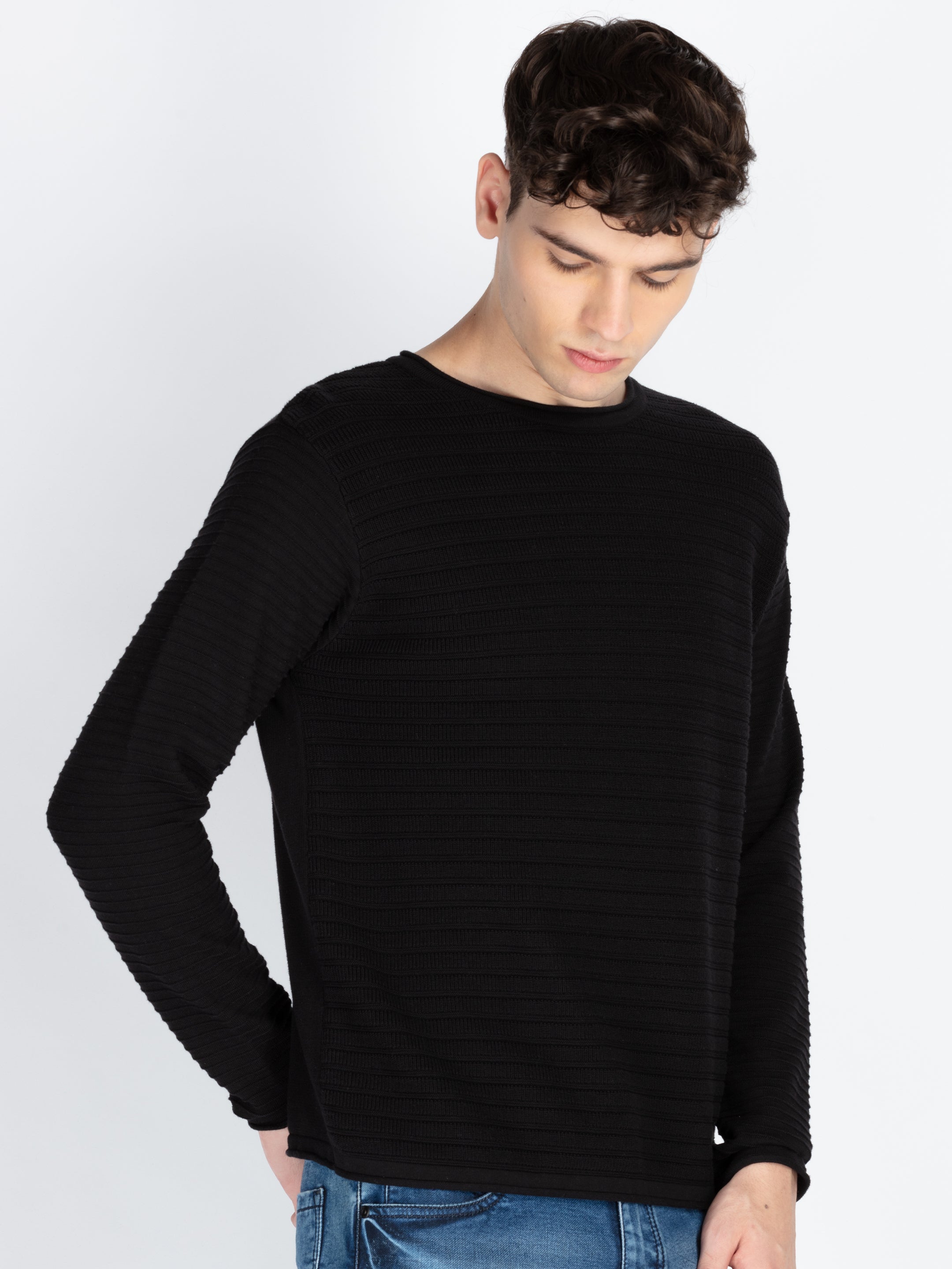 Mens Textured Sweater Secondary image