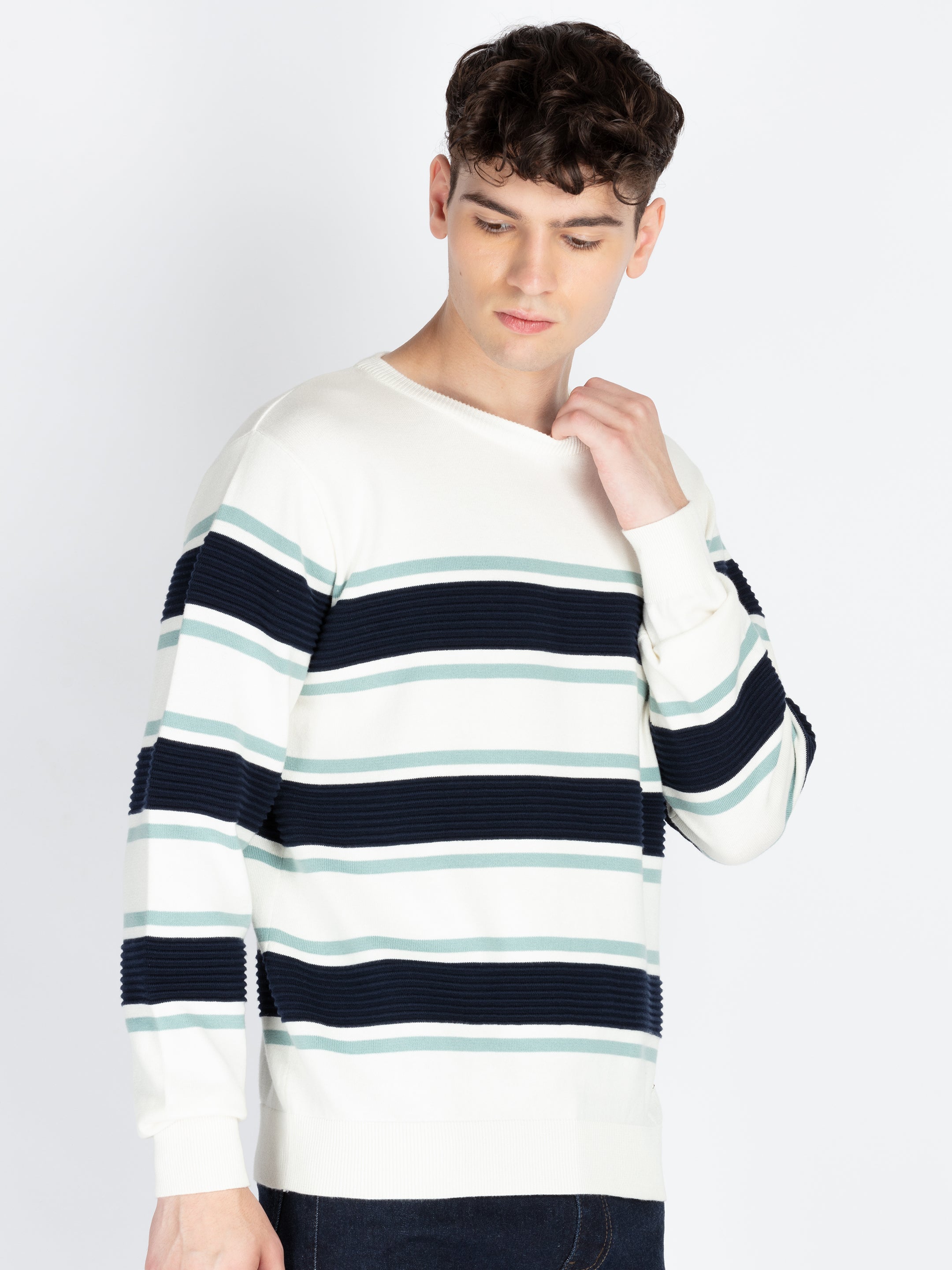 Mens Striped Sweater Secondary image