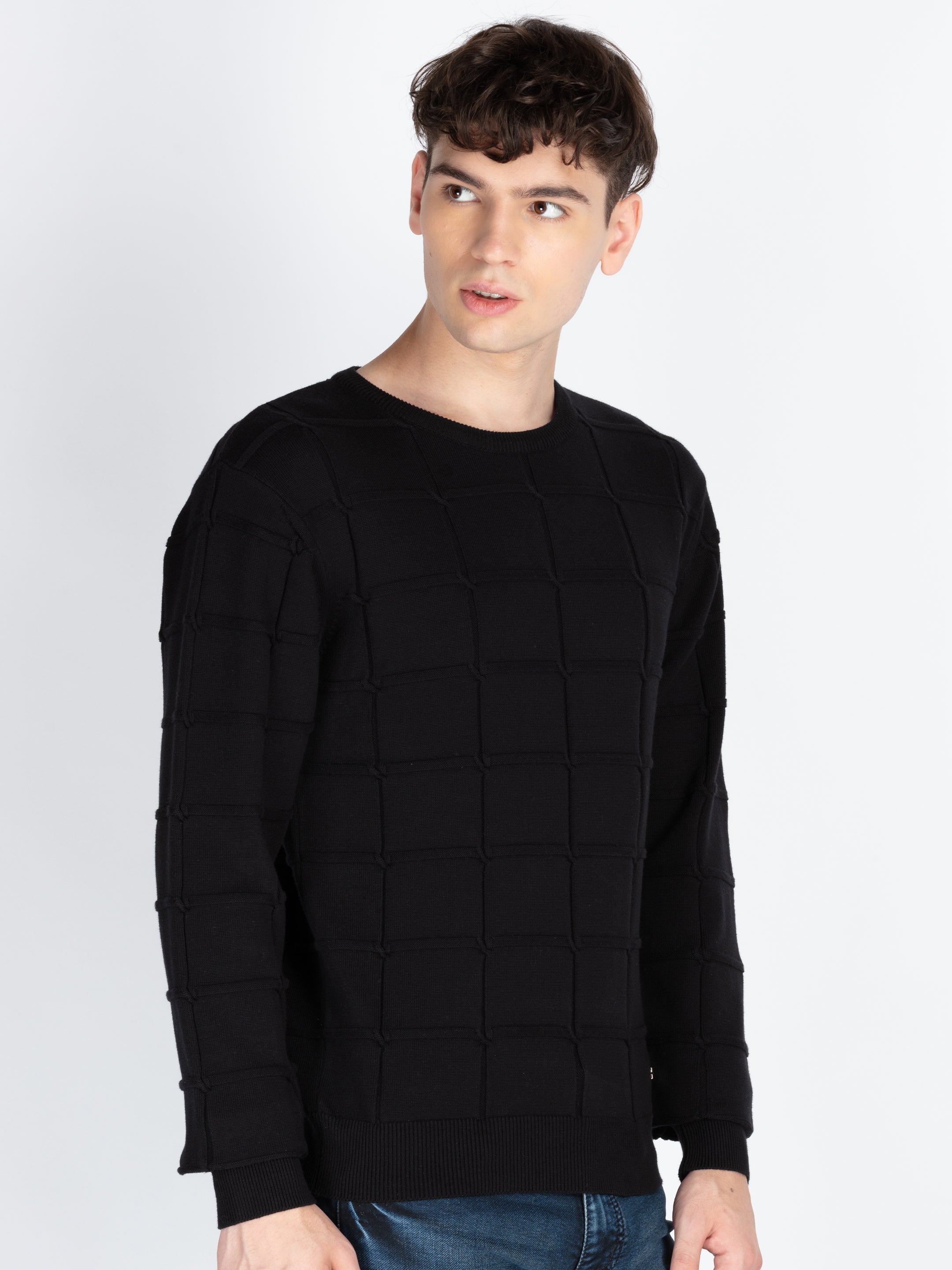 Mens Textured Sweater Secondary image