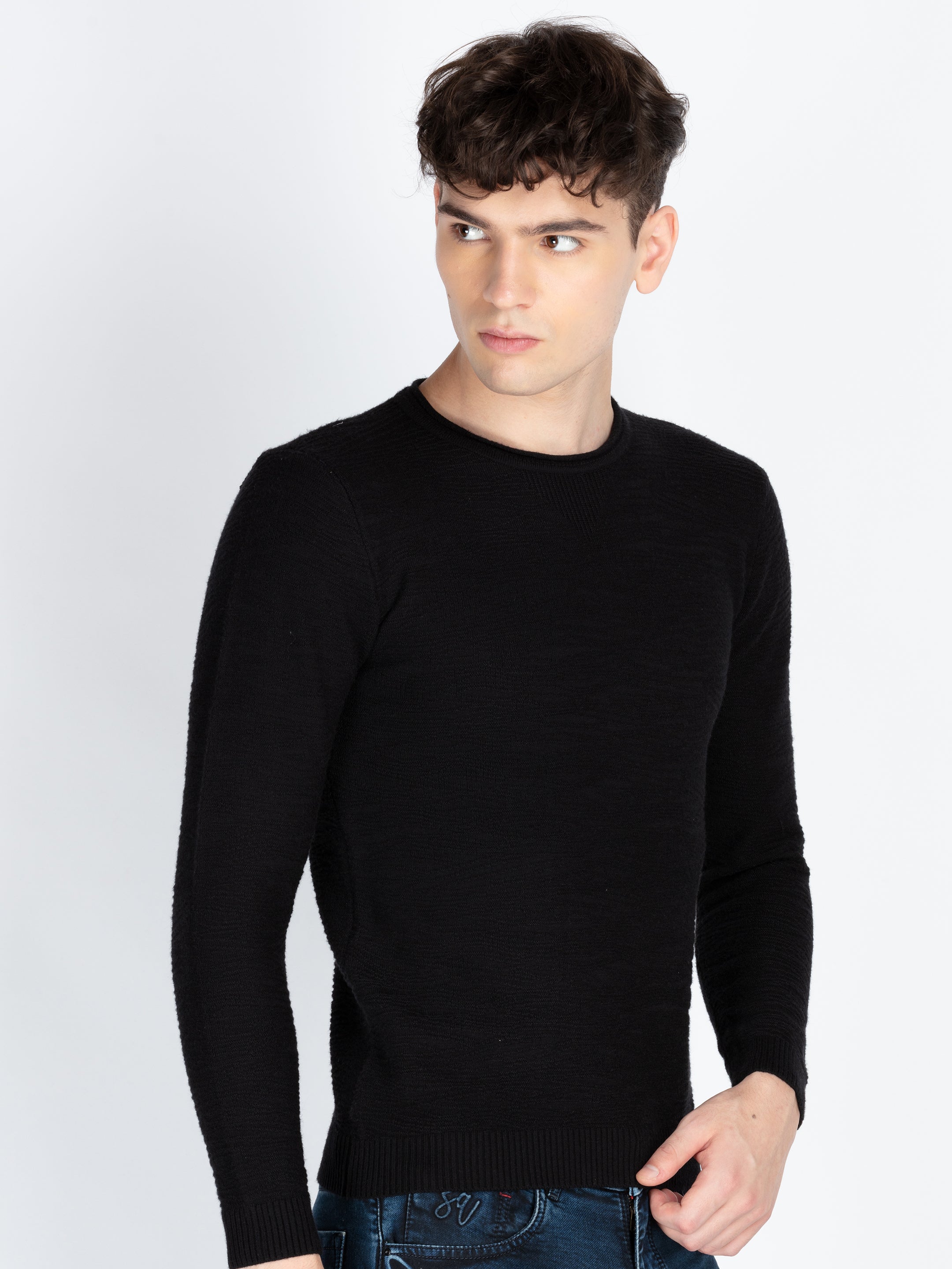 Mens Textured Sweater Secondary image