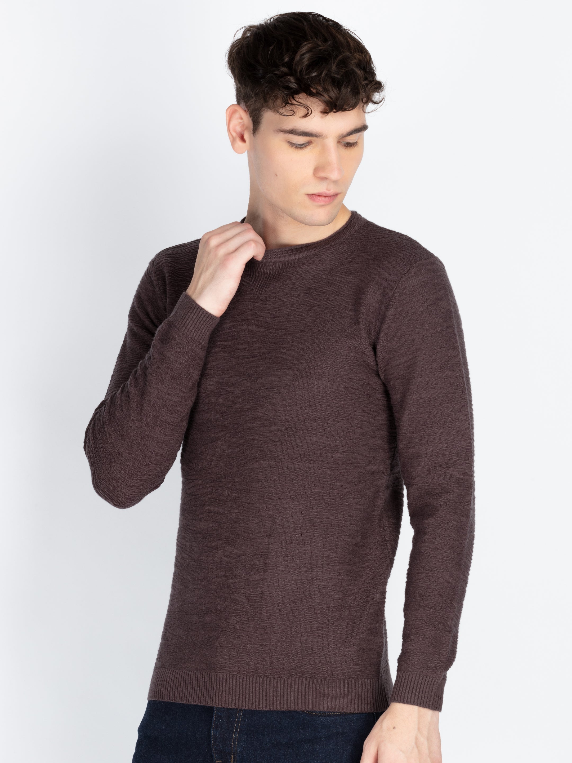 Mens Textured Sweater Secondary image