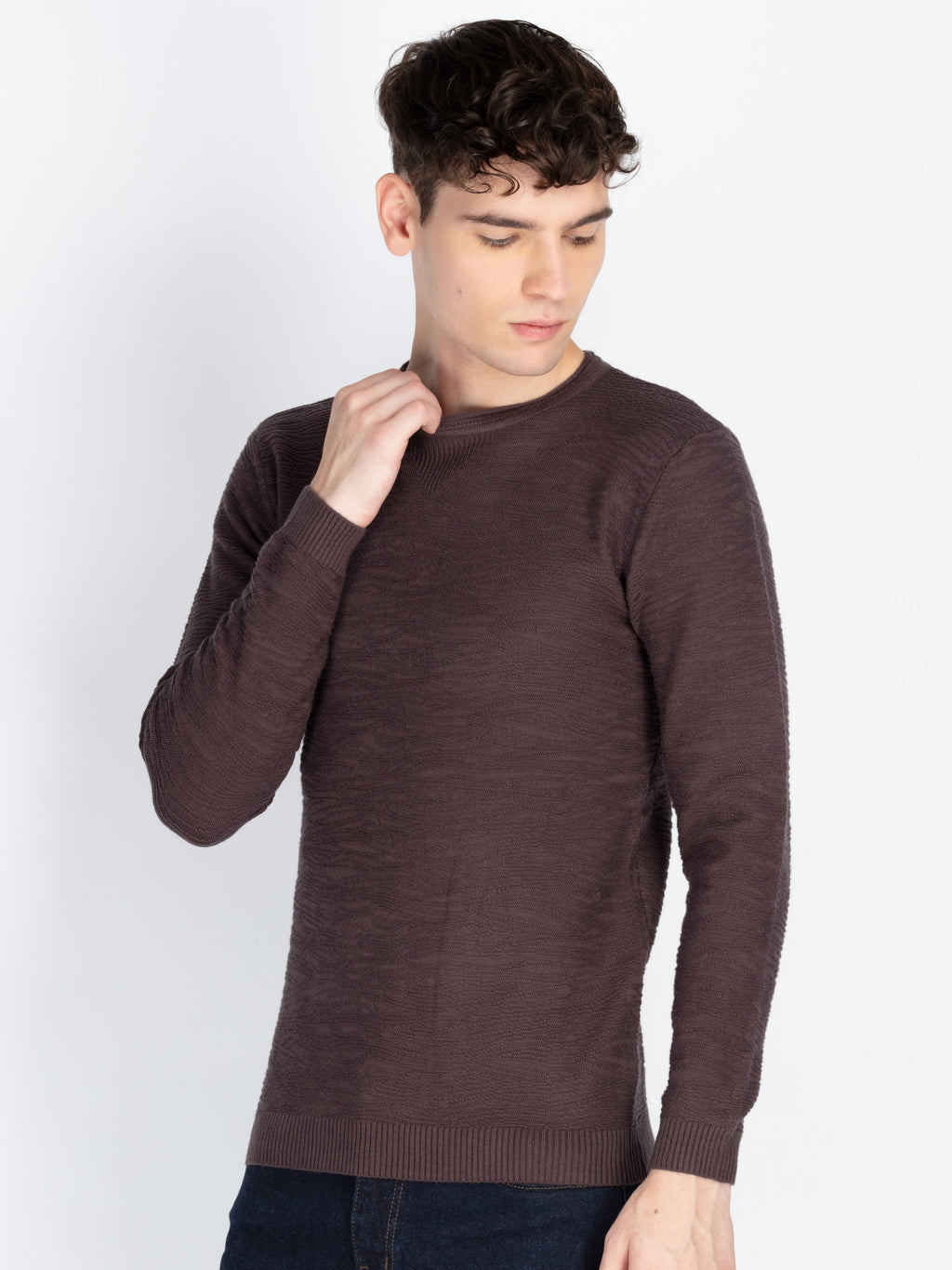 Mens Textured Sweater