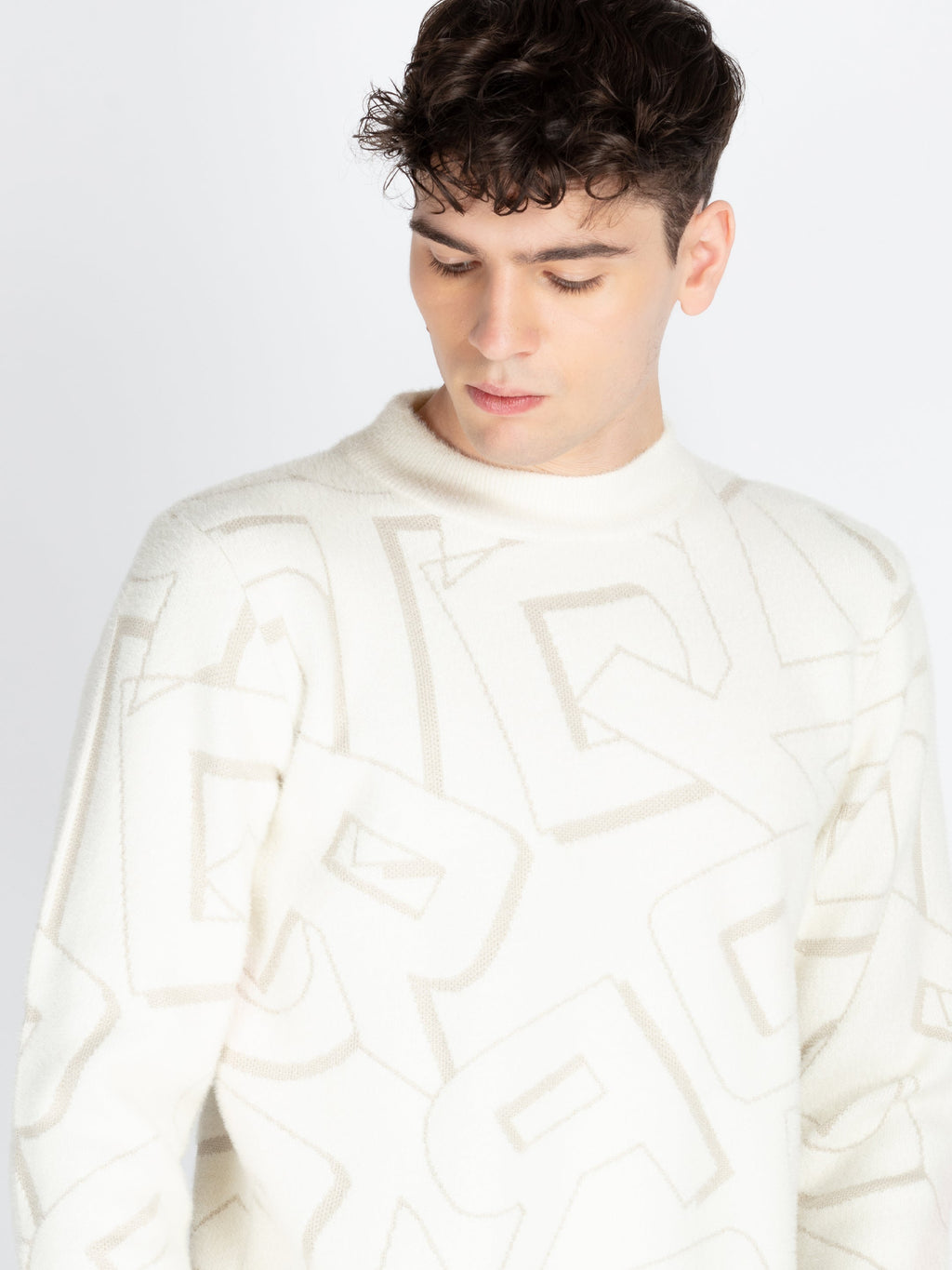 Mens Self Design Jacquard Sweater