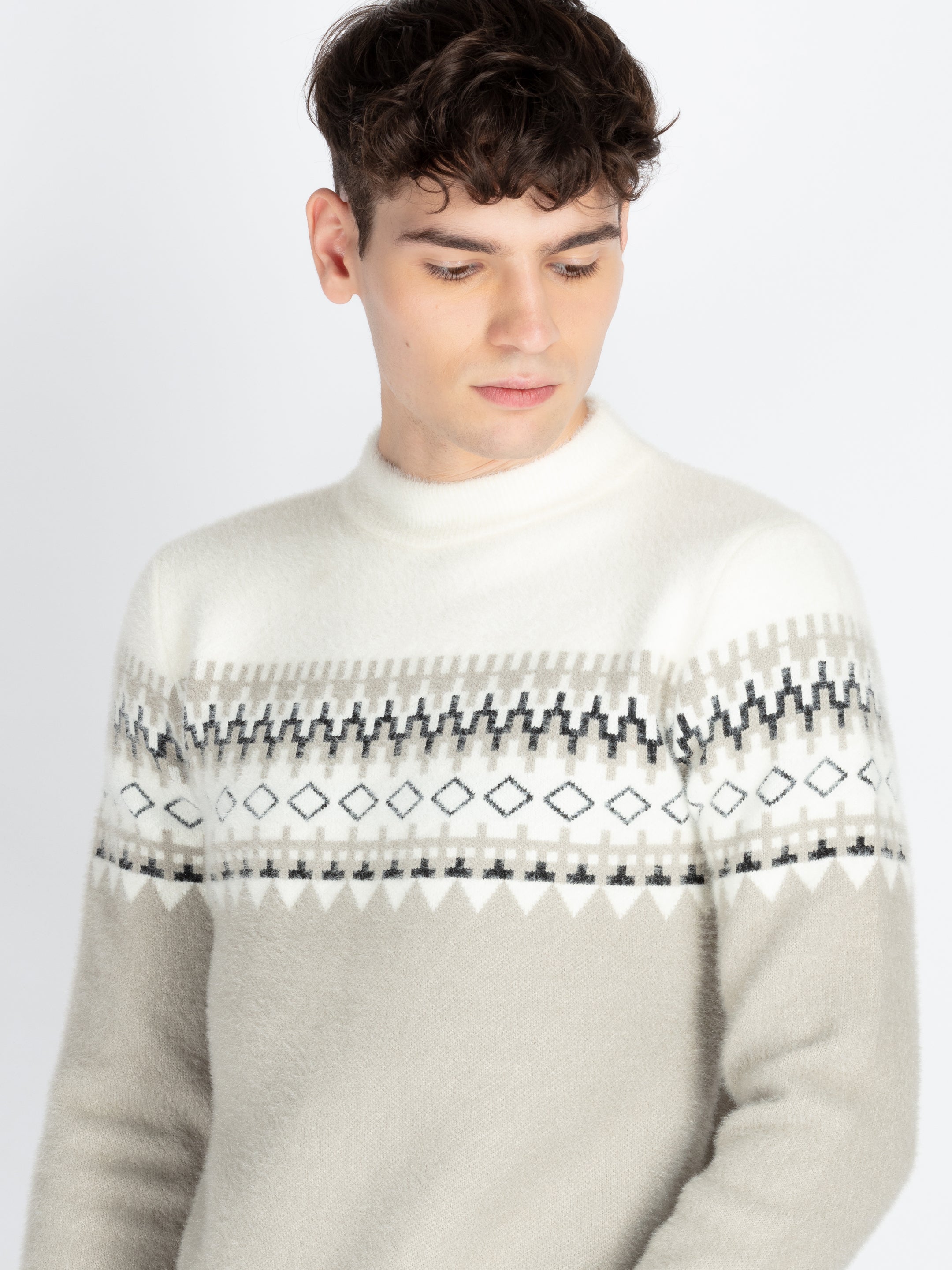 Mens Self Design Jacquard Sweater