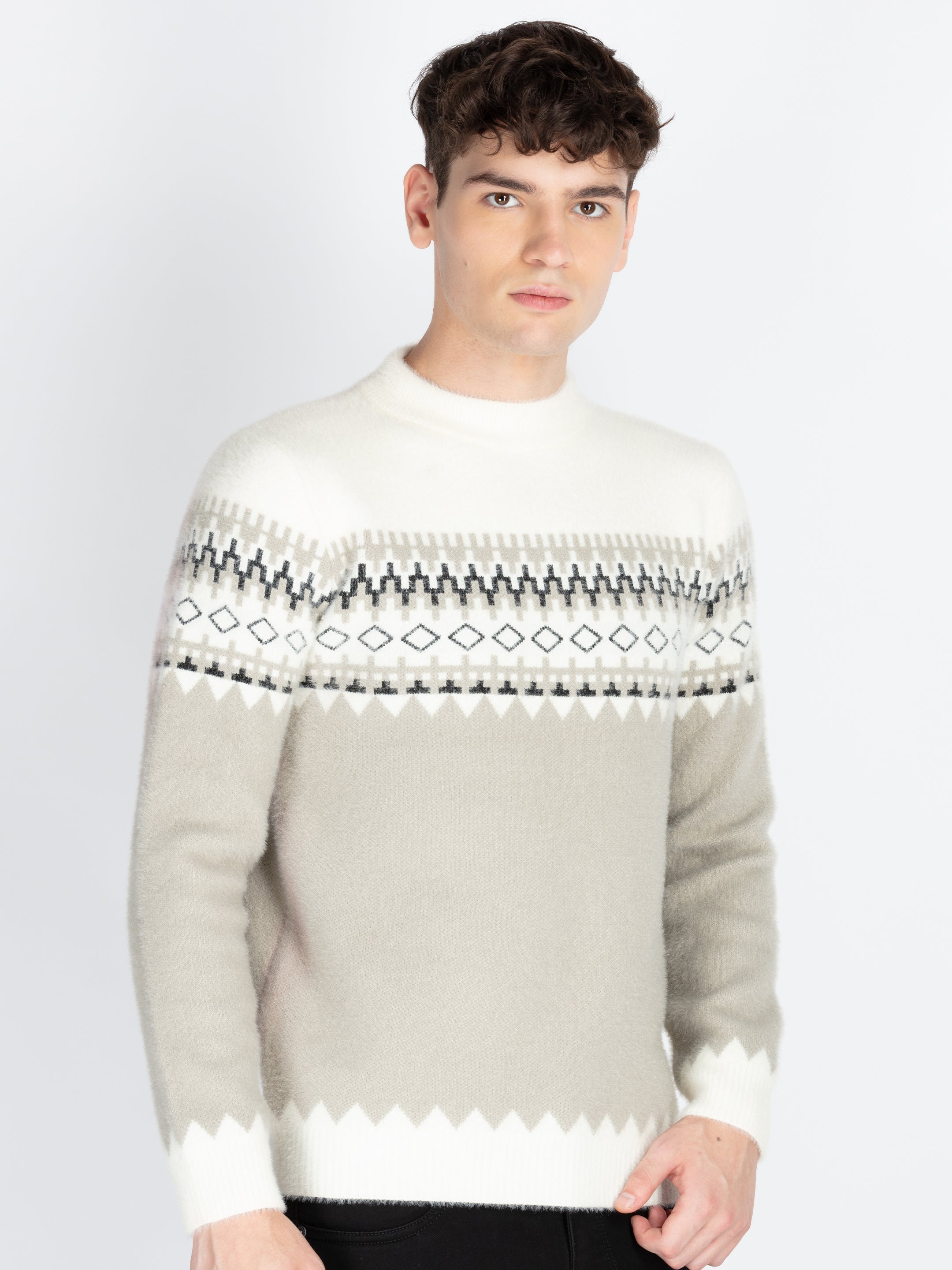 Mens Self Design Jacquard Sweater Secondary image
