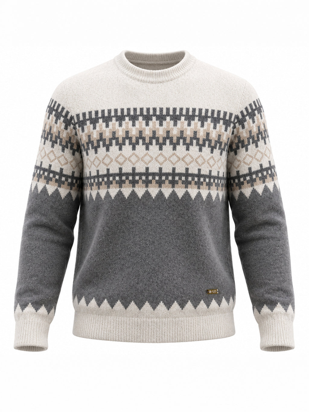 Men Fair Isle Colourblocked Pullover