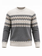Men Fair Isle Colourblocked Pullover