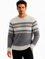 Men Fair Isle Colourblocked Pullover