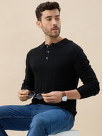 Men's Solid Textured Polo Collar Full Sleeve Regular Fit Stylish Sweater