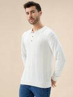Men's Solid Textured Polo Collar Full Sleeve Regular Fit Stylish Sweater