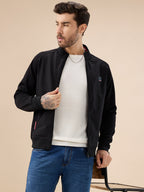 Men's Solid Textured Full Sleeves Round Neck Fleece Sweater
