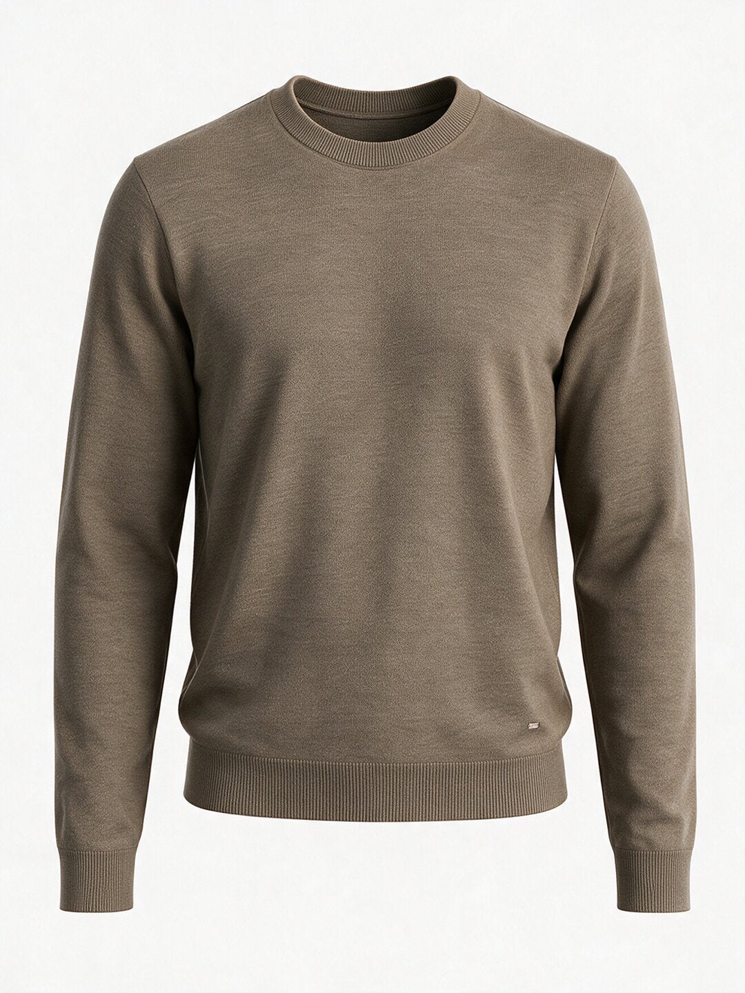 Khaki Melange Crew Neck Sweater Secondary image