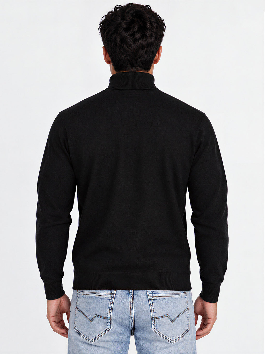 Men's Solid Regular Fit Turtle Neck Full Sleeve Sweater