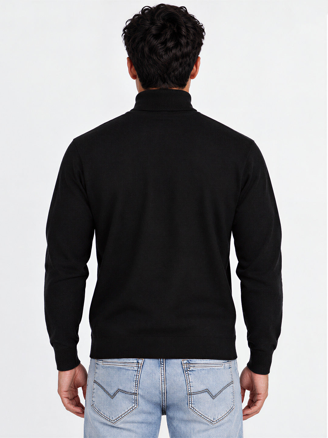 Men's Solid Regular Fit Turtle Neck Full Sleeve Sweater