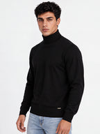 Men's Solid Regular Fit Turtle Neck Full Sleeve Sweater