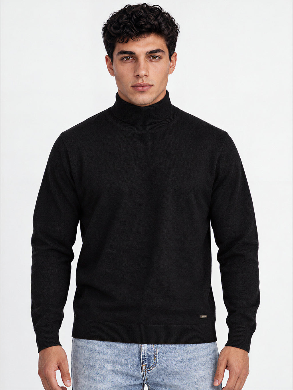 Men's Solid Regular Fit Turtle Neck Full Sleeve Sweater
