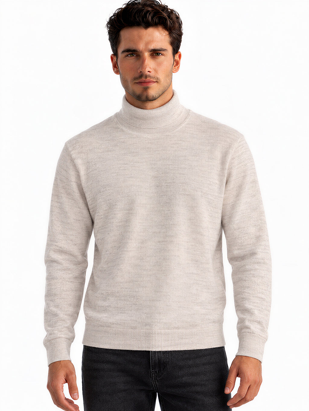 Men's Cotton Blend Turtle Neck Regular Fit Sweater