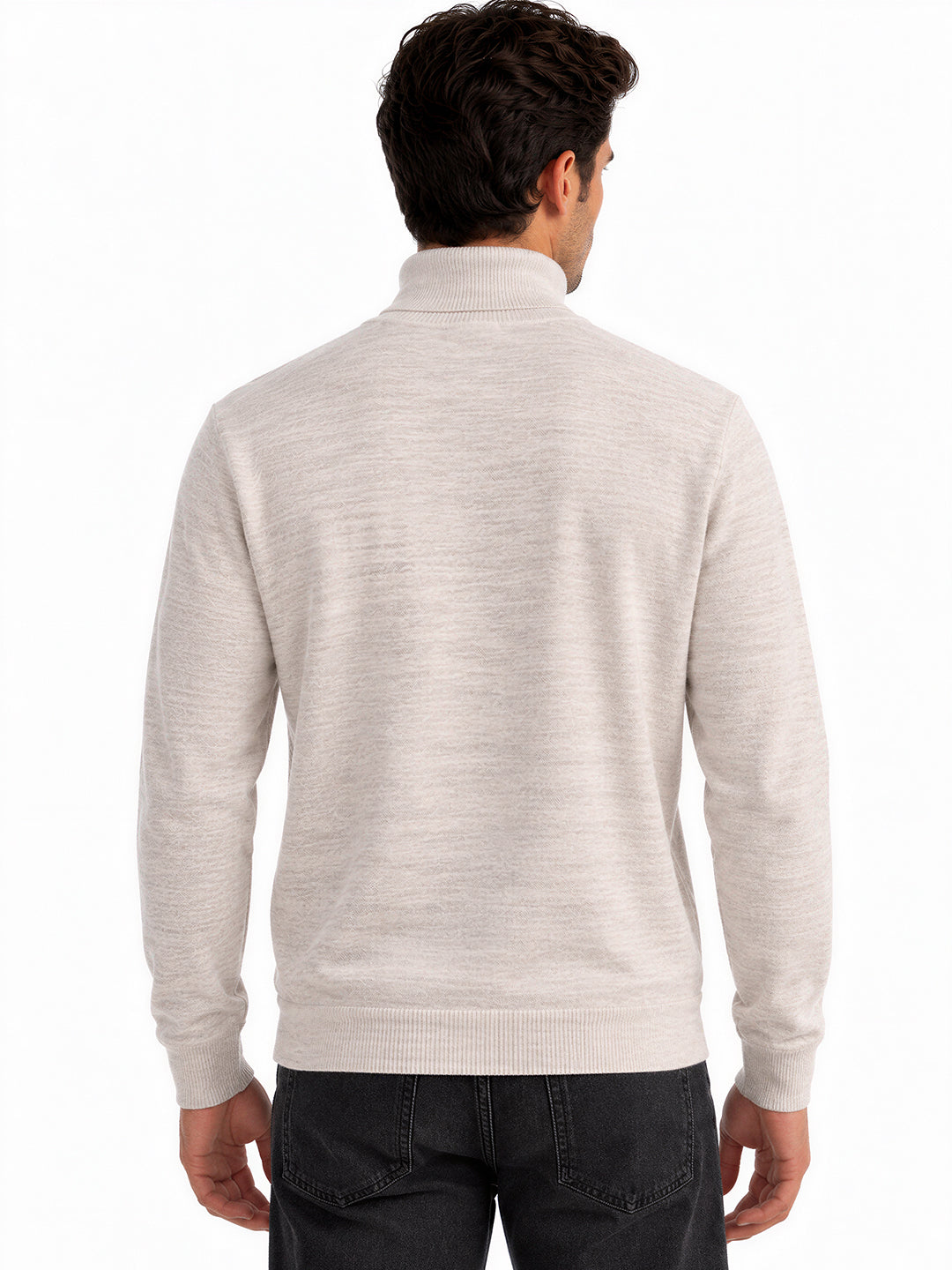Men's Cotton Blend Turtle Neck Regular Fit Sweater
