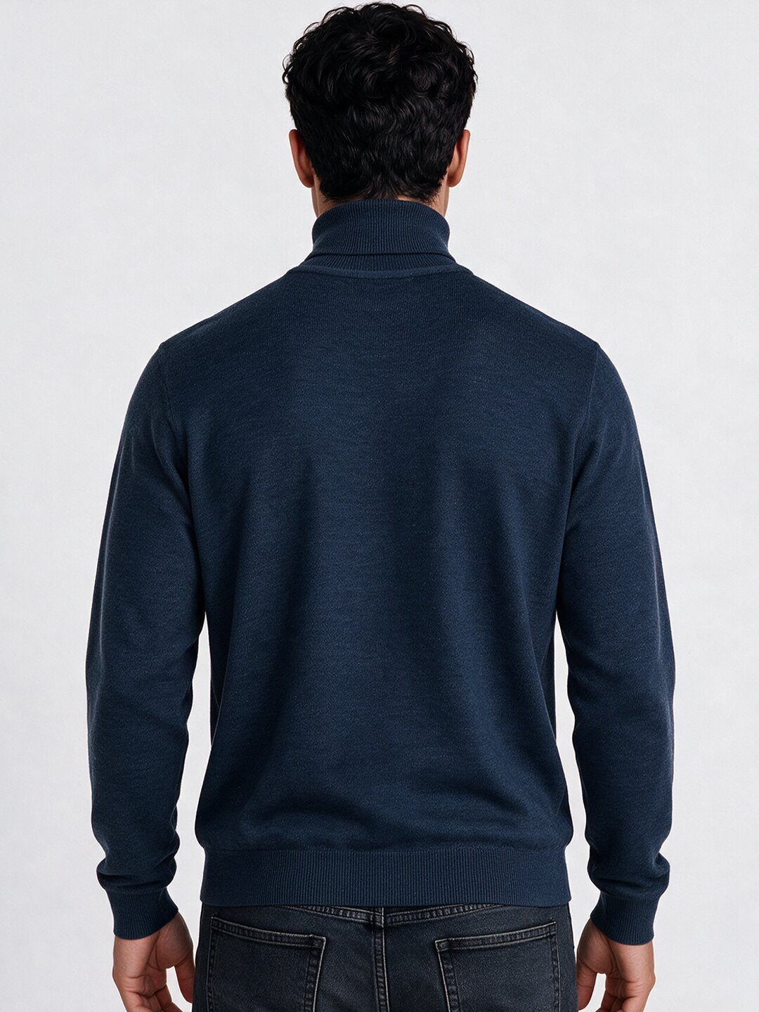 Men's Cotton Blend Turtle Neck Regular Fit Sweater