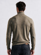 Khaki Melange Roll Neck Sweater