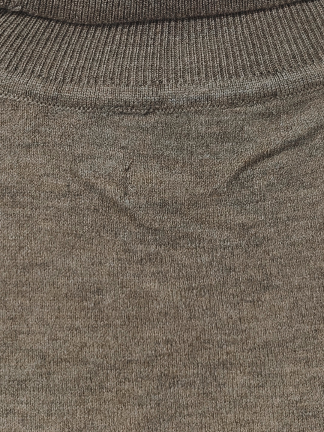 Khaki Melange Roll Neck Sweater