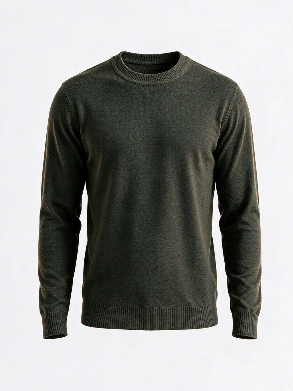 Men's Solid Round Neck Blended Regular Fit Sweater