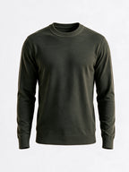 Men's Solid Round Neck Blended Regular Fit Sweater