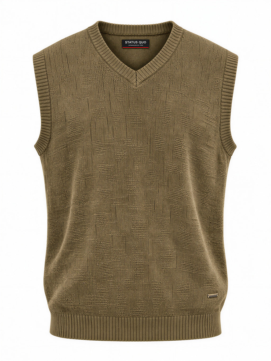 Men's Solid Regular Fit Sleeveless V-Neck Acrylic Sweater Vest
