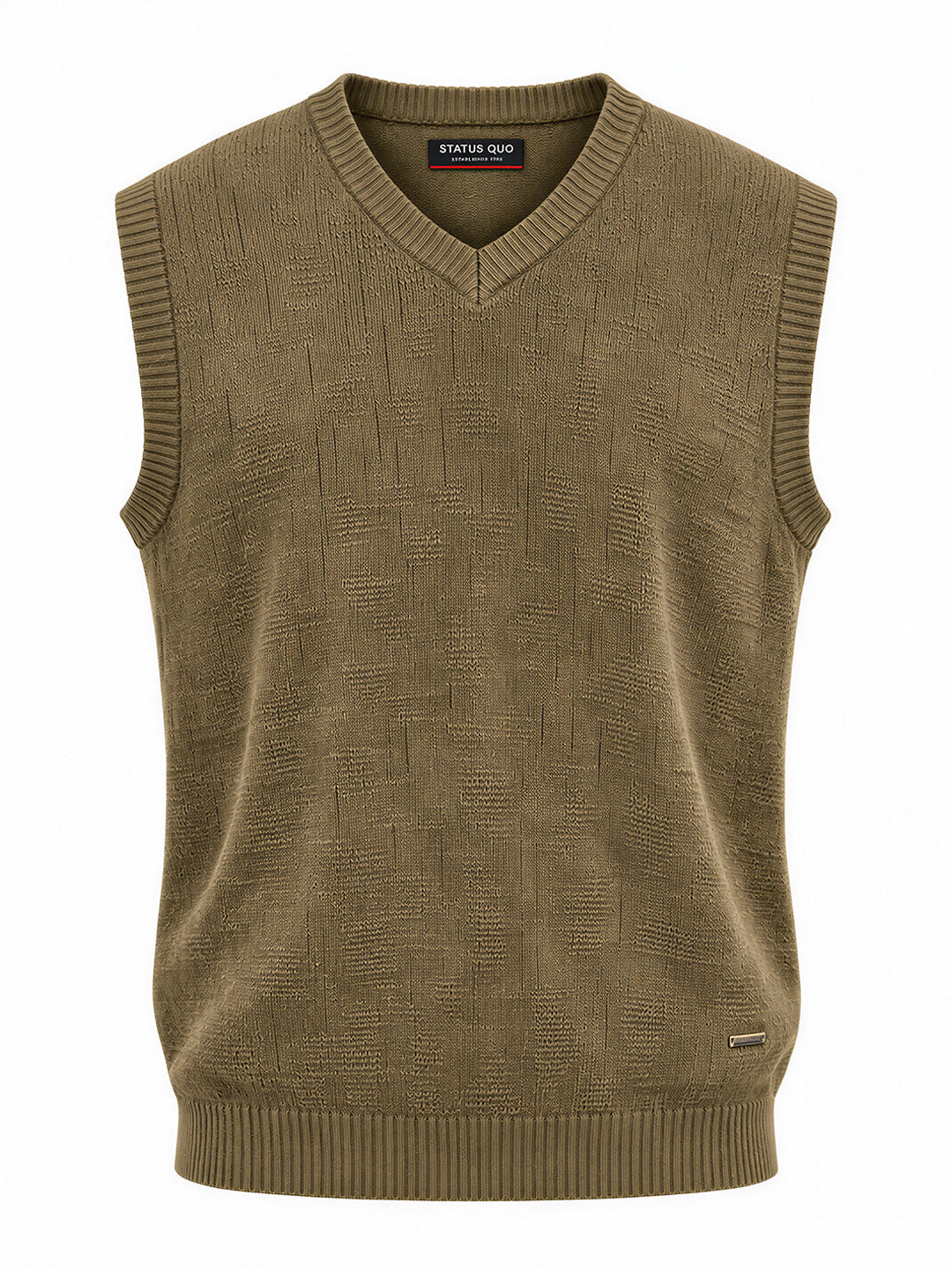 Men's Solid Regular Fit Sleeveless V-Neck Acrylic Sweater Vest