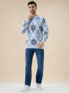 Mens All Over Fair Isle Round Neck Regular Fit Full Sleeves Sweater