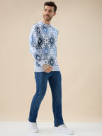 Mens All Over Fair Isle Round Neck Regular Fit Full Sleeves Sweater