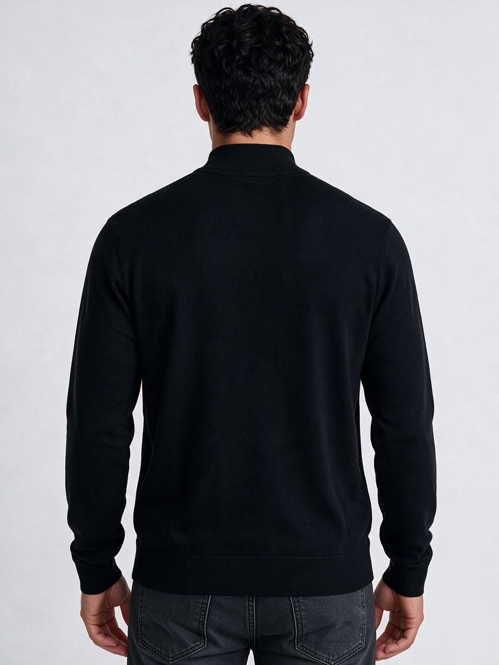 Men's Self Design High Neck Full Sleeve Sweater