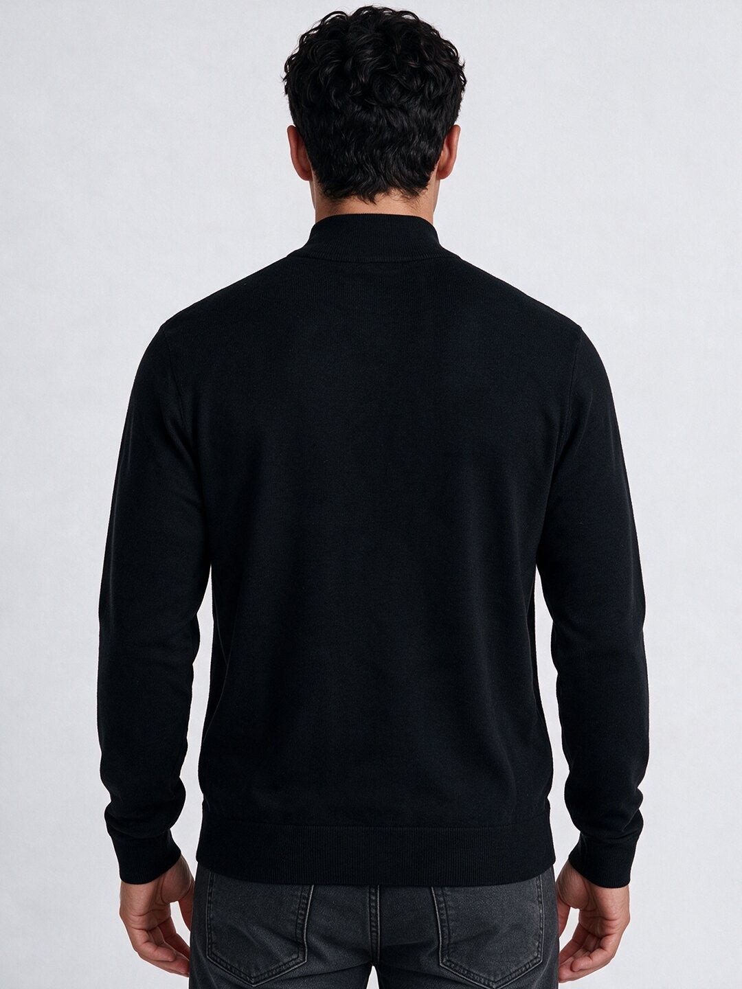 Men's Self Design High Neck Full Sleeve Sweater