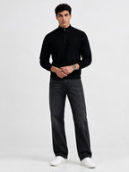 Men's Self Design High Neck Full Sleeve Sweater