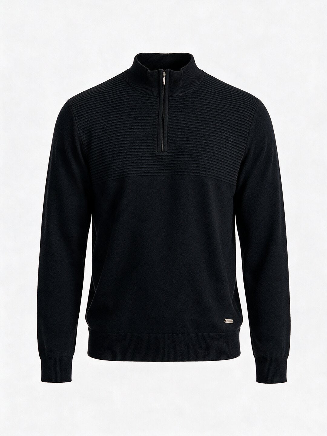 Black Ribbed Half-Zip Sweater Secondary image