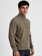 Men's Self Design High Neck Full Sleeve Sweater